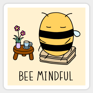 Bee Mindful - Cream Sticker